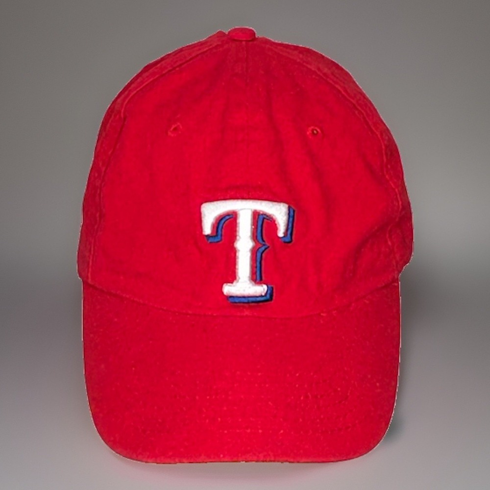 BWM Global Texas Rangers Hat Red ATT Logo Promo Adjustable Strapback Cap MLB